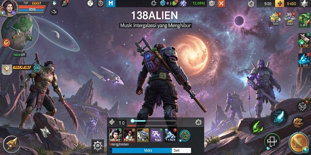 Tampilan gameplay 138ALIEN dengan irama musik intergalaksi.