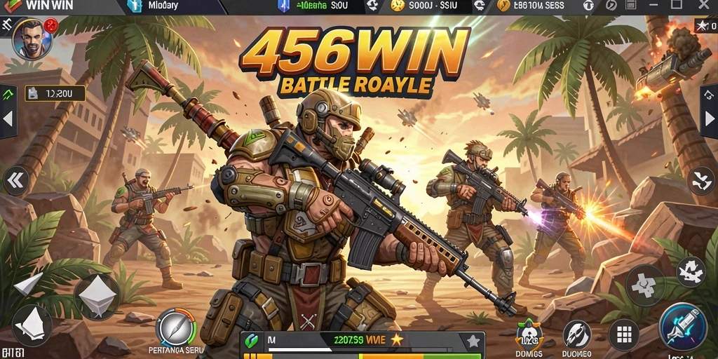 Tangkapan layar utama 456WIN menunjukkan intensitas pertempuran Battle Royale.