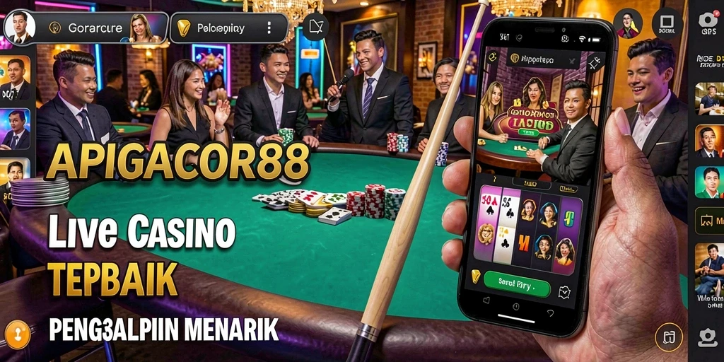 Tampilan gameplay Live Casino yang seru dan interaktif di APIGACOR88.