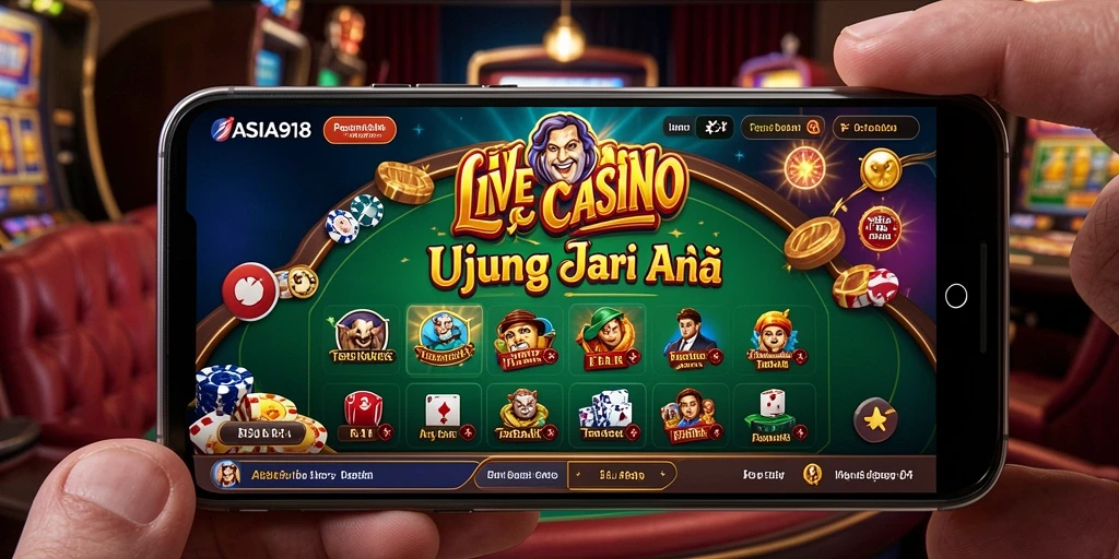 Screenshot utama ASIA918 menampilkan dealer langsung dan gameplay Live Casino yang mendalam.
