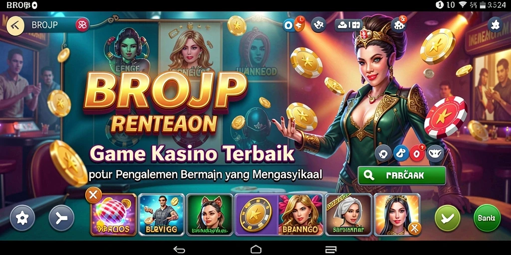 Screenshot utama BROJP menampilkan gameplay kasino yang menarik dan seru.