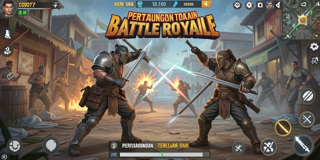 Gameplay COO77 menunjukkan aksi seru dalam pertarungan Battle Royale.
