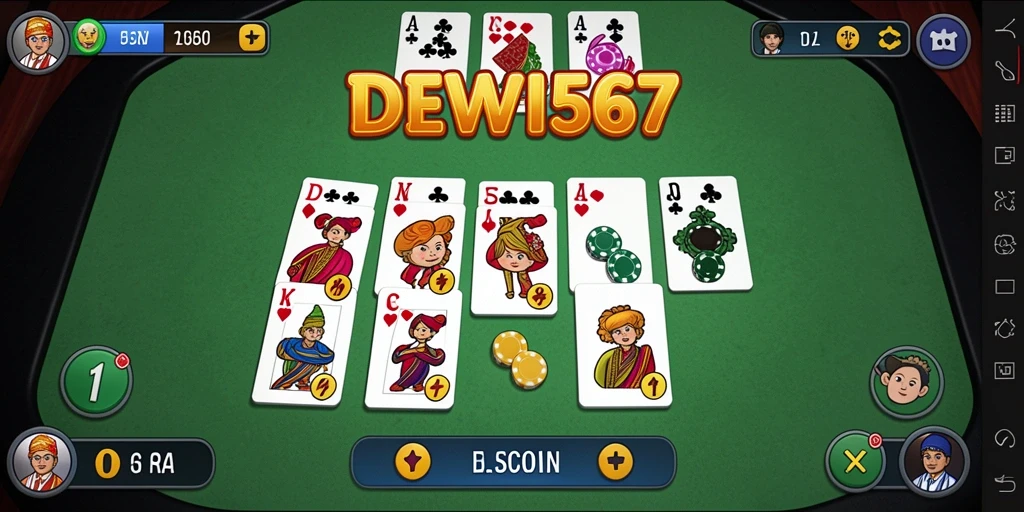 Screenshot DEWI567 menunjukkan gameplay domino yang seru dan interaktif.