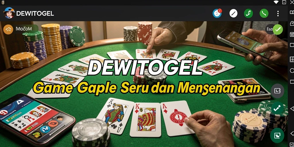 Tampilan gameplay DEWITOGEL dengan suasana permainan Gaple yang seru.