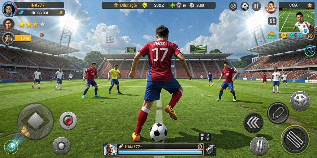 Screenshot utama INA777 menampilkan aksi olahraga seru dalam gameplay.