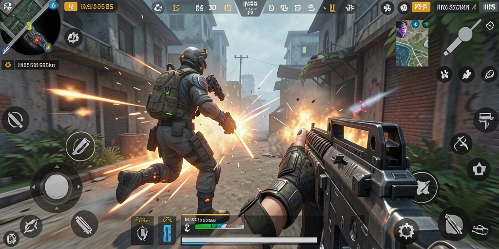 Tampilan gameplay seru dalam aksi TPS di INS55.