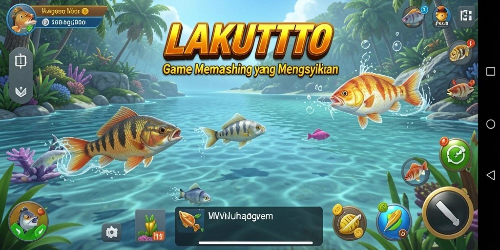 Tampilan gameplay LAKUTOTO yang memukau saat memancing.