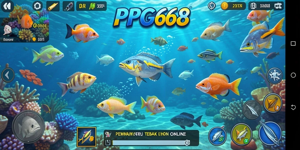 Gameplay menembak ikan seru dan mengasyikkan di PGG68.