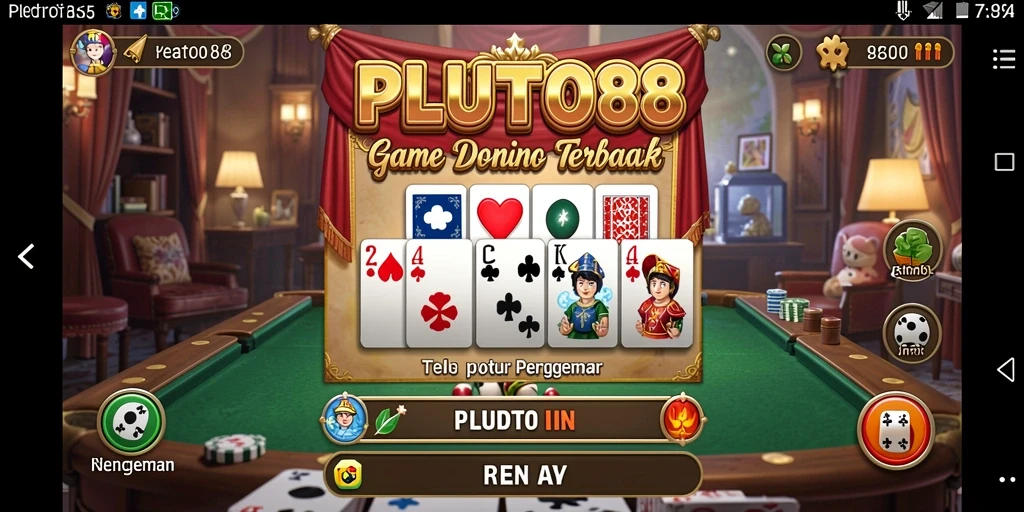 Screenshot gameplay PLUTO88 yang menunjukkan keseruan bermain Domino.