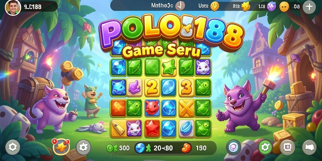 Menampilkan gameplay seru dalam game Match-3 yang menantang.