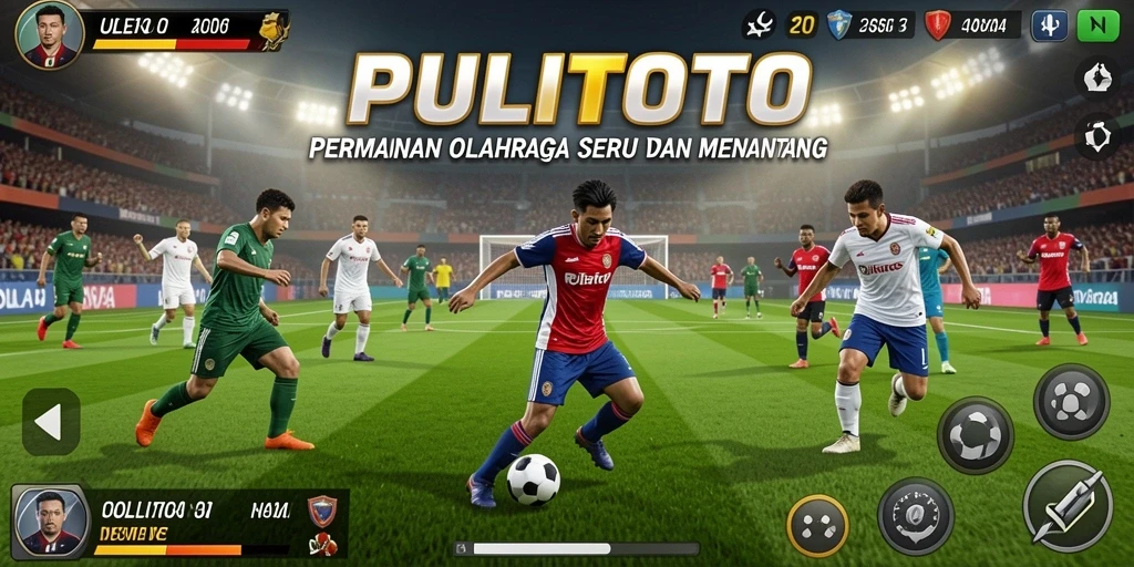 Tampilan screenshot utama PULITOTO menampilkan aksi kompetitif dalam permainan olahraga.