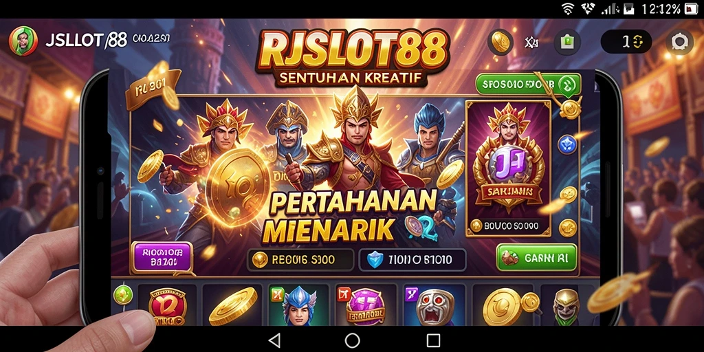 Screenshot gameplay TOWER DEFENSE RJSLOT88 yang seru dan menarik.