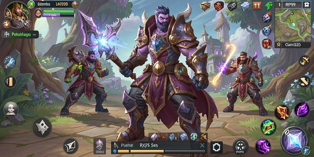 Screenshot utama RP99 menampilkan pertarungan menegangkan dalam dunia ARPG.