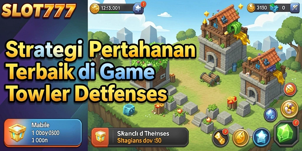 Tangkapan layar menunjukkan aksi menara pertahanan yang intens di dalam permainan.