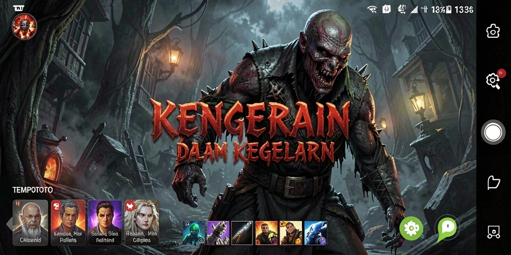 Screenshot TEMPOTOTO menunjukkan gameplay yang mencekam dan suasana horor yang mendalam.