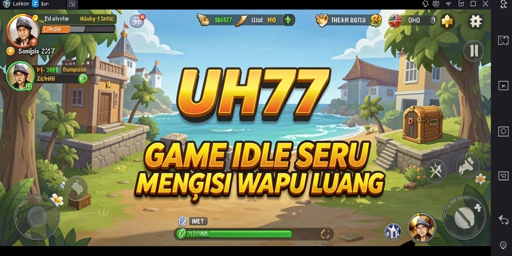 Tangkapan layar UH77 menampilkan karakter dan gameplay Idle yang menarik.